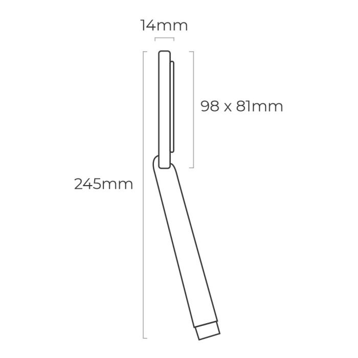 Edm Mango de Ducha Anticalcáreo 1 Función Cromo 8,1x1,4x24,5cm 1
