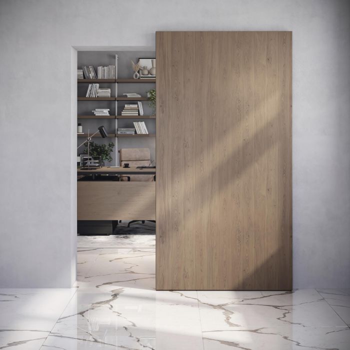 Emuca Kit de herrajes para una puerta corredera colgada de madera Wall con cierre suave, Acero y Aluminio y Plástico 2 Emuca Kit de herrajes para una puerta corredera colgada de madera Wall con cierre suave, Acero y Aluminio y Plástico 2