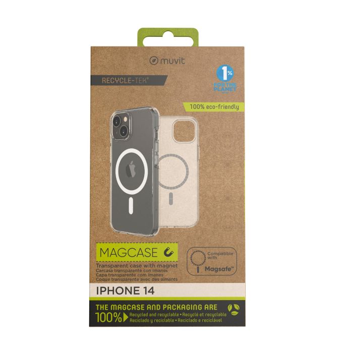 Muvit Funda Recycletek MagSafe para iPhone - Compatible con carga inalámbrica, 100% reciclada Muvit Funda Recycletek MagSafe para iPhone - Compatible con carga inalámbrica, 100% reciclada
