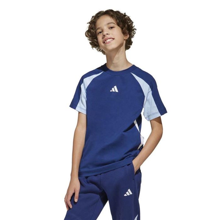 Camiseta de Manga Corta Infantil Adidas JD0060 Azul 6