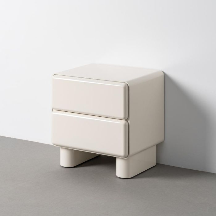 Mesita Lacado Crema Dm Dormitorio 56,50 X 42,50 X 56,50 cm