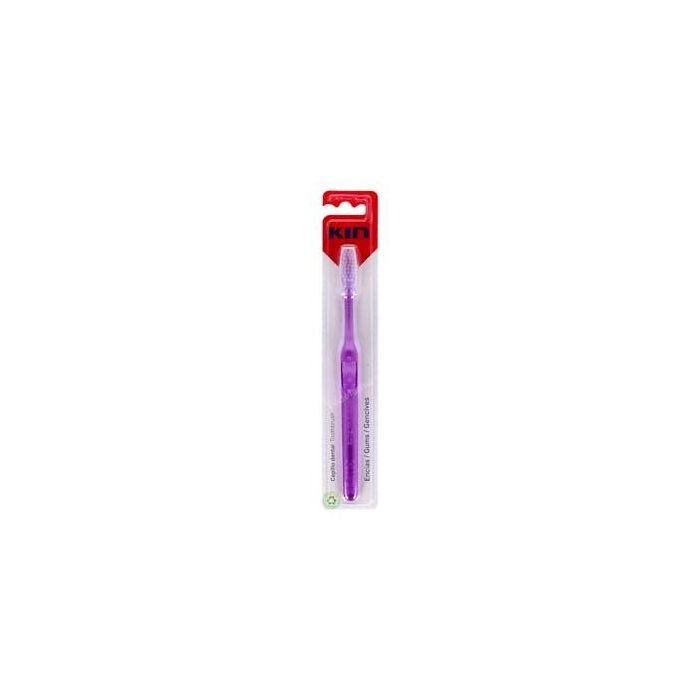 KIN Cepillo Dental para Encías. Cabezal pequeño y filamentos de dureza media para cuidado bucal completo. 1 Unidad.