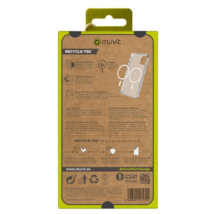 Funda Muvit Recycletek Magsafe con Soporte para iPhone 15, Material Reciclado y Reciclable 1