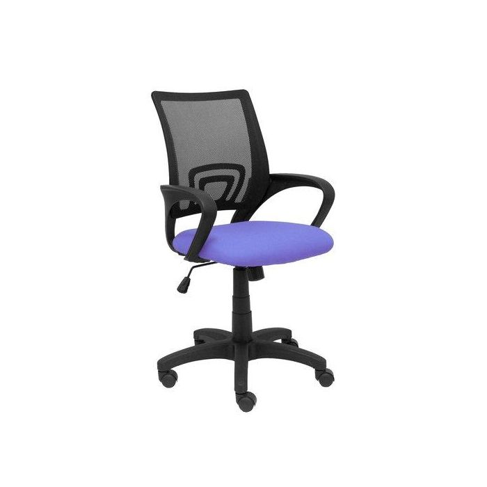 Silla Piqueras Y Crespo Vianos Brazos Fijos Mecanismo Basculante Con Regulador De Presion Elevacion Del Asiento En Altura Ruedas Nylon Respaldo Malla Transpirable Negra Y Tapizado Bali Azul Claro