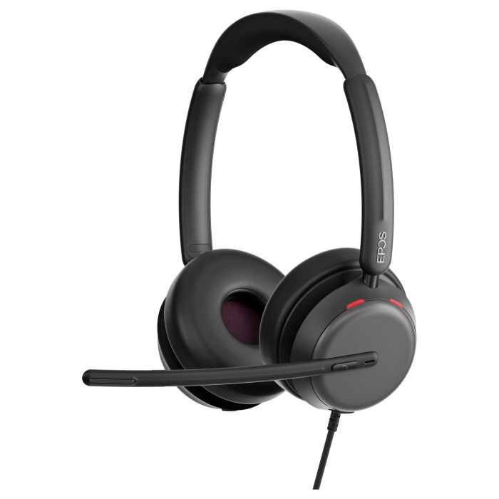 EPOS Auriculares Impact 860 ANC con Cancelación de Ruido Híbrida para Oficina/Centro de Llamadas, Conectividad Alámbrica USB-C, Color Negro