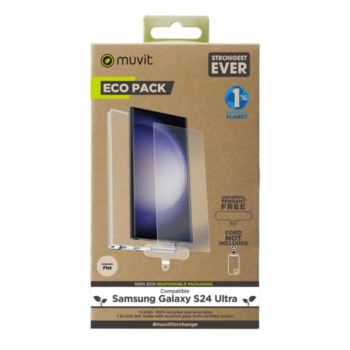 Muvit Funda Samsung Galaxy S24 Ultra + Protector Pantalla Eco Responsable 100% Reciclado 0 Muvit Funda Samsung Galaxy S24 Ultra + Protector Pantalla Eco Responsable 100% Reciclado 0