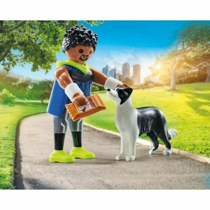 Figura corredor con border collie playmobil my life 3 Figura corredor con border collie playmobil my life 3