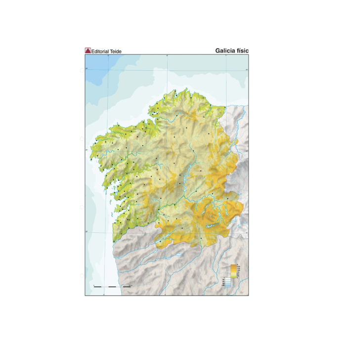 Teide Mapa Mudo Color Din A4 Galicia Físico 210 x 297 mm 100 g/m² 1