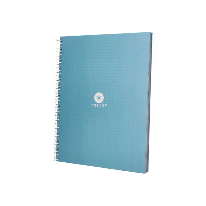 Antartik Cuaderno espiral A4 micro dots tapa forrada 80 hojas 90 gr rayado puntos celeste 5
