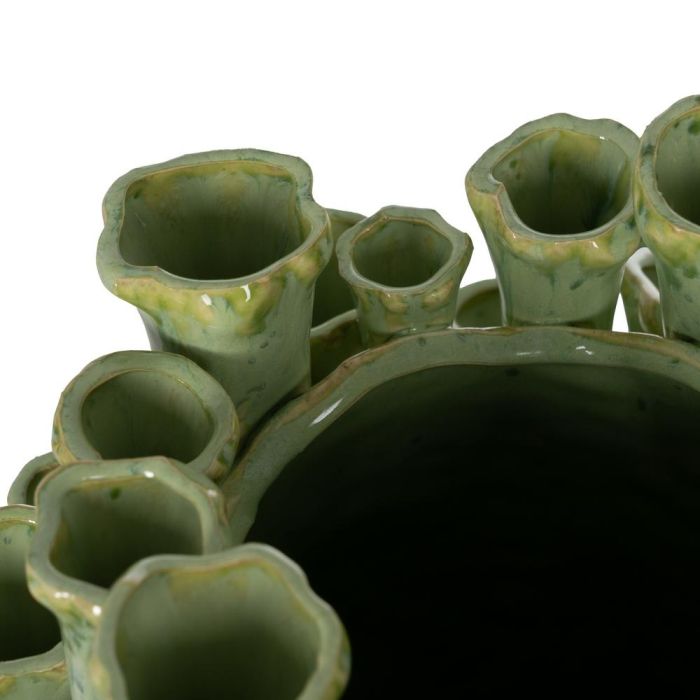 Jarrón Verde Cerámica Decoración 28,50 X 27,50 X 46,50 cm