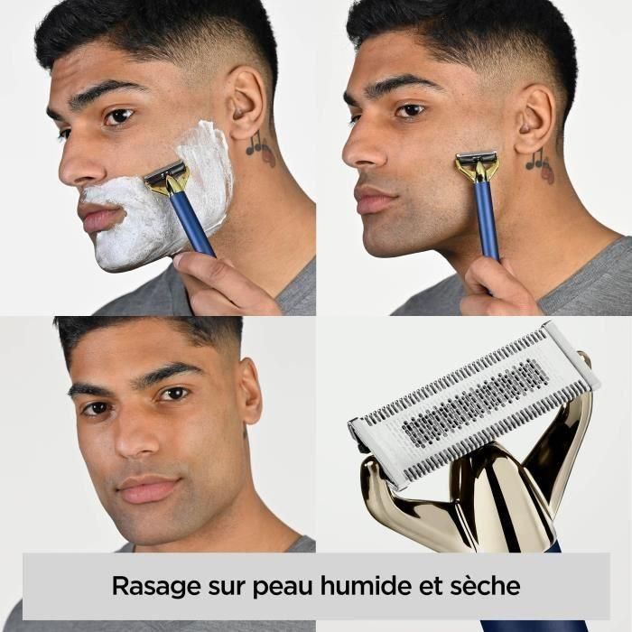 Recortadora y afeitadora de barba - BABYLISS - X-Blade Super-X Metal - Sin cable - 45 min de duración de la batería - 4 peines - Edición dorada y azul marino 4 Recortadora y afeitadora de barba - BABYLISS - X-Blade Super-X Metal - Sin cable - 45 min de duración de la batería - 4 peines - Edición dorada y azul marino 4