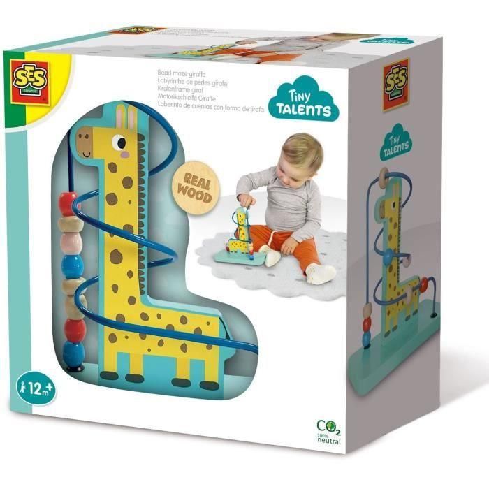 SES Creative Laberinto de Cuentas de Jirafa para Bebés, Juguete de Motricidad Fina Seguro, Desarrollo Habilidades Manuales y Colores SES Creative Laberinto de Cuentas de Jirafa para Bebés, Juguete de Motricidad Fina Seguro, Desarrollo Habilidades Manuales y Colores