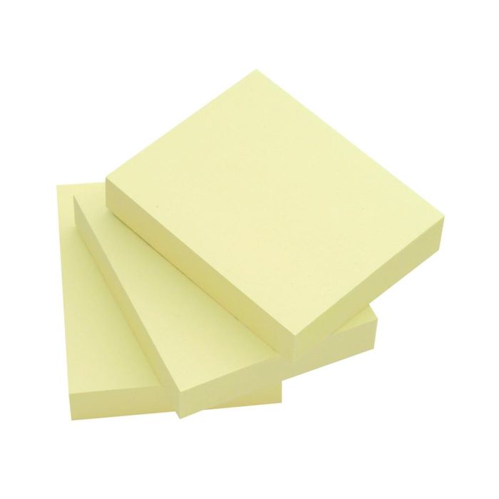 Bloc De Notas Adhesivas Quita Y Pon Q-Connect 38x51 mm 100% Papel Reciclado Amarillo En Caja De Carton 12 unidades 4