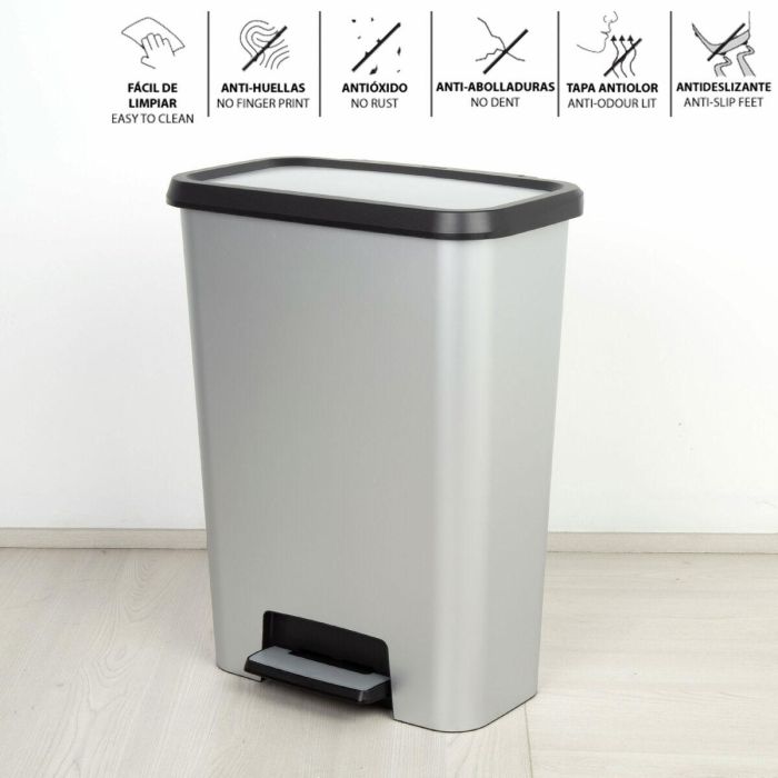 Cubo de basura Curver Gris Plástico 50 L (5 Unidades) 5 Cubo de basura Curver Gris Plástico 50 L (5 Unidades) 5