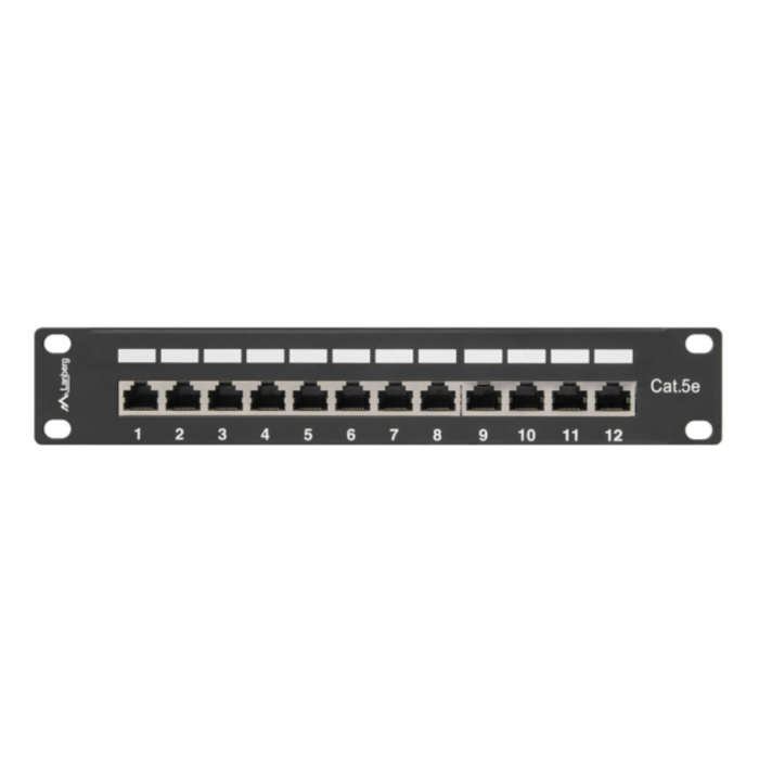 Lanberg PPF5-9012-B Panel de Parcheo 1U RJ-45 Cat5 Cat5e Negro para Montaje en Bastidor