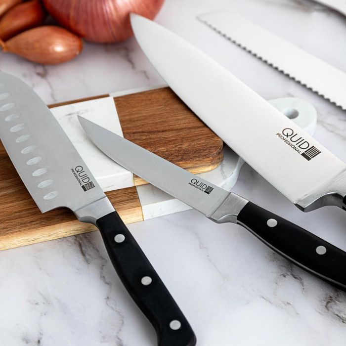 Quid Professional Inox Chef Black Cuchillo Verdulero Acero Inoxidable 12 cm Negro Mango Ergonómico Apto Lavavajillas Pack 10 Unidades 3 Quid Professional Inox Chef Black Cuchillo Verdulero Acero Inoxidable 12 cm Negro Mango Ergonómico Apto Lavavajillas Pack 10 Unidades 3
