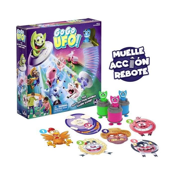 Juego go go ufo. obten la mayor cantidad de animales para ganar. muelle accion rebote. 1