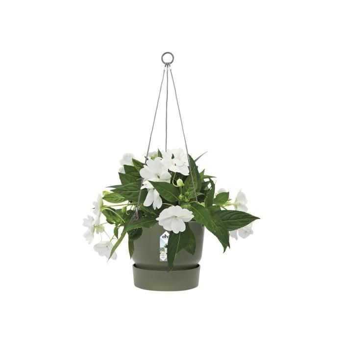 Maceta colgante ELHO Greenville 24 - Exterior - Ø 23.9 x H 20.3 cm - Verde hoja 2 Maceta colgante ELHO Greenville 24 - Exterior - Ø 23.9 x H 20.3 cm - Verde hoja 2