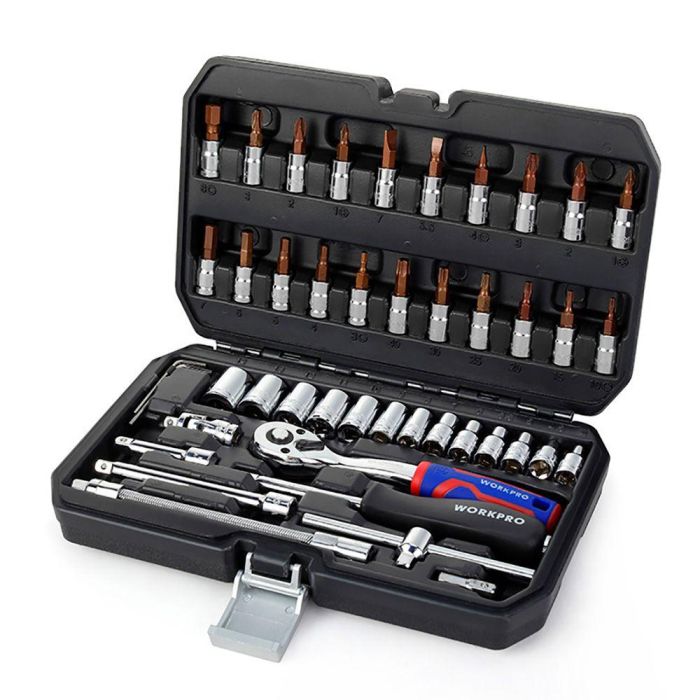 Workpro Juego de Llaves de Vaso 46 Piezas 1/4 Pulg 1