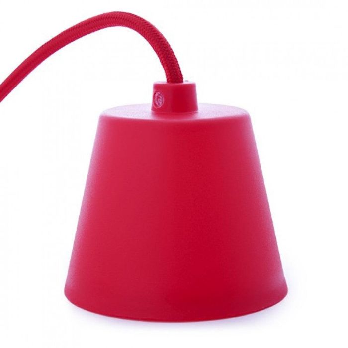 Portalámparas E27 con Cable Textil y Rosetón - Portalámparas de PVC - Rojo - Diseño Moderno Minimalista 1 Portalámparas E27 con Cable Textil y Rosetón - Portalámparas de PVC - Rojo - Diseño Moderno Minimalista 1