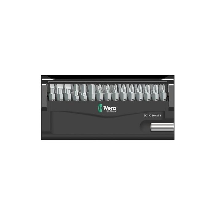 Wera 05057440001 Set de Puntas Bit-Check 30 Metal 1 SB para Destornillador, Phillips, Pozidriv, Ranurado, Torx Plus, 29 piezas, 1/4"
