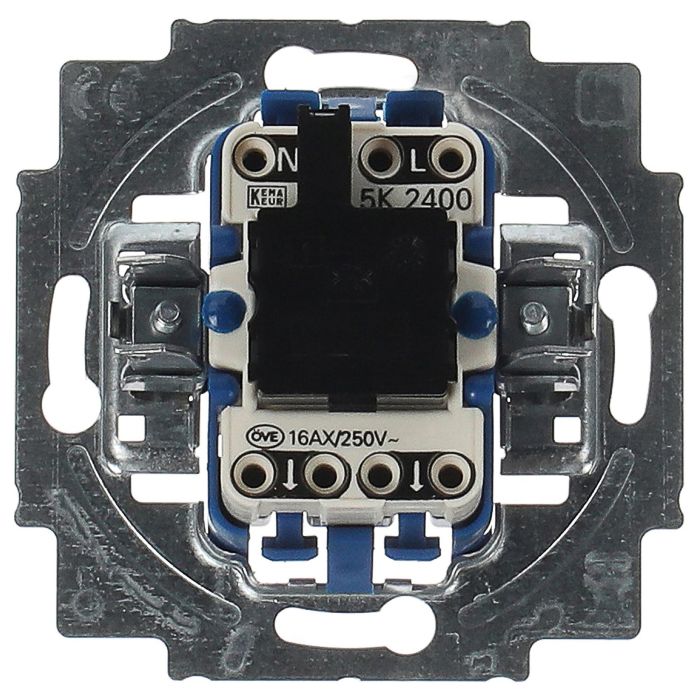 BUSCH-JAEGER Interruptor Oscilante 2400/5 USK - Azul, Cromo, IP20, 1 Módulo, Montaje en Pared, 250 V, 16 A