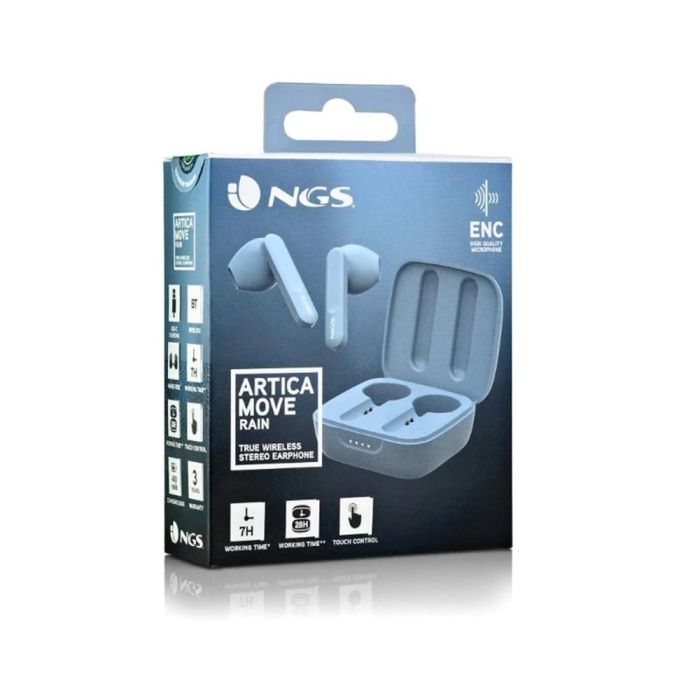 NGS Auriculares Bluetooth Ártica Move TWS con Estuche de Carga y Autonomía de 7h (Azules) - ARTICAMOVERAIN 3 NGS Auriculares Bluetooth Ártica Move TWS con Estuche de Carga y Autonomía de 7h (Azules) - ARTICAMOVERAIN 3