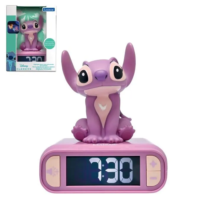 Lexibook Despertador Luminoso Disney Stitch RL800D1 con Luz Nocturna y 6 Tonos 1