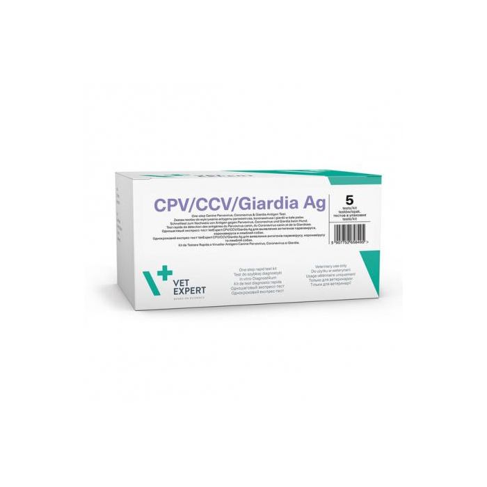 Rapid Triple Test Antígenos Parvovirus, Coronavirus y Giardia para Perros - 5 Pruebas Rapid Triple Test Antígenos Parvovirus, Coronavirus y Giardia para Perros - 5 Pruebas