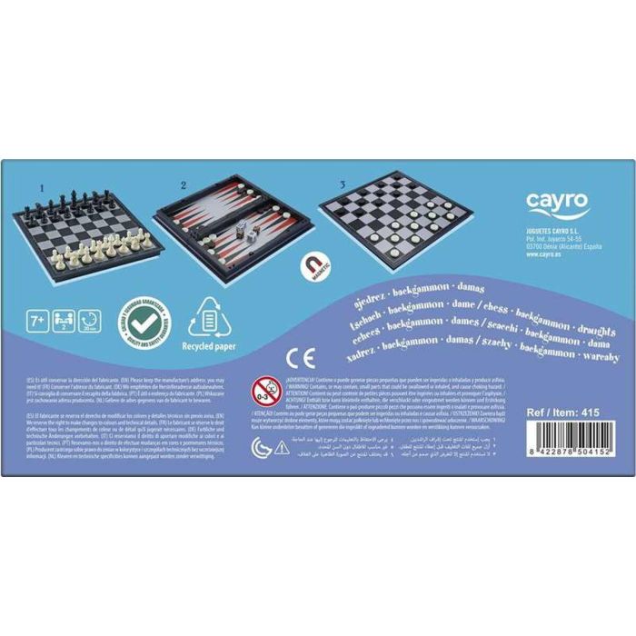 Juego ajedrez - damas - backgammon magnético 25x12.5x4 4 Juego ajedrez - damas - backgammon magnético 25x12.5x4 4