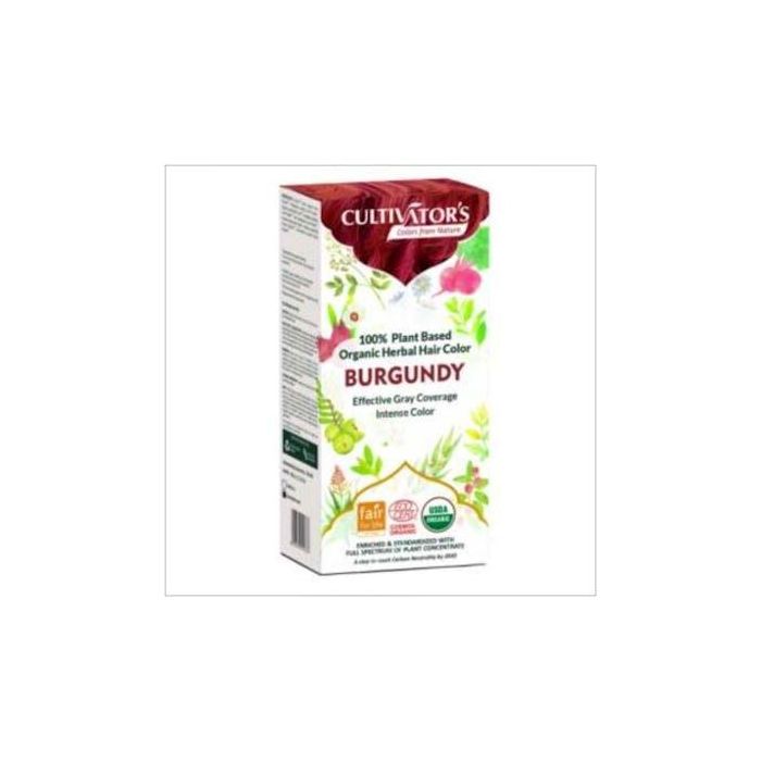 CULTIVATORS Tinte Orgánico Borgoña 100g para Coloración Capilar Permanente, Cobertura Canas, Certificado Ecocert, Vegano