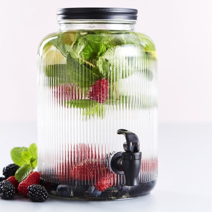 Day Dispensador de Bebida 4 L con Grifo Cristal Líneas Verticales Tapa Metal 1