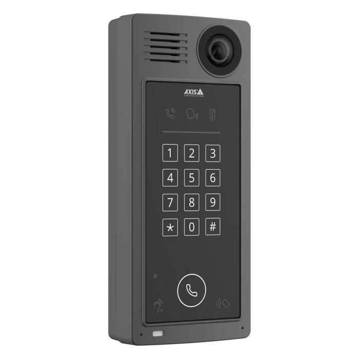 Axis A8207-VE MKII Estación de Puerta de Vídeo con Cámara 2K, 180°, PoE, IP66, Aluminio, Negro y Gris