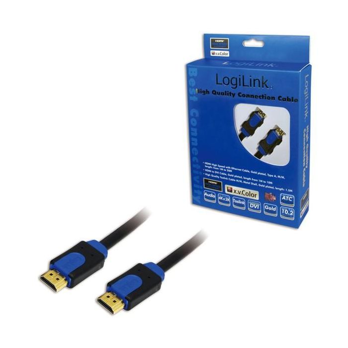 LogiLink Cable de Conexión HDMI (ST-ST) 5m Negro/Azul 4K 1