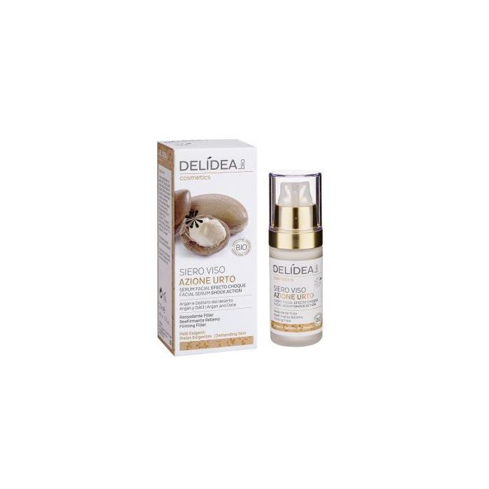 DELIDEA Serum Facial Efecto Choque Bio 30ml – Tratamiento Nocturno Regenerador con Ácido Hialurónico y Argán