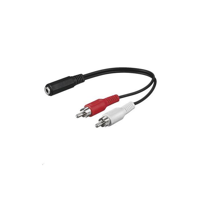 MicroConnect Adaptador de audio: 3.5mm Hembra a RCA Macho, 0.2m para conectar dispositivos a sistemas estéreo o amplificadores