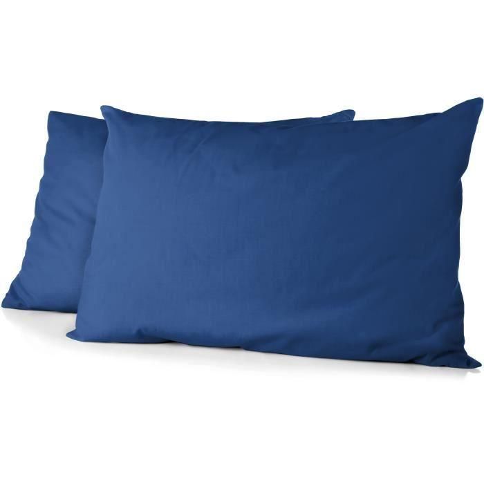 Juego de 2 fundas de almohada - HOME LINGE PASSION - 50 x 70 cm - Azul Juego de 2 fundas de almohada - HOME LINGE PASSION - 50 x 70 cm - Azul