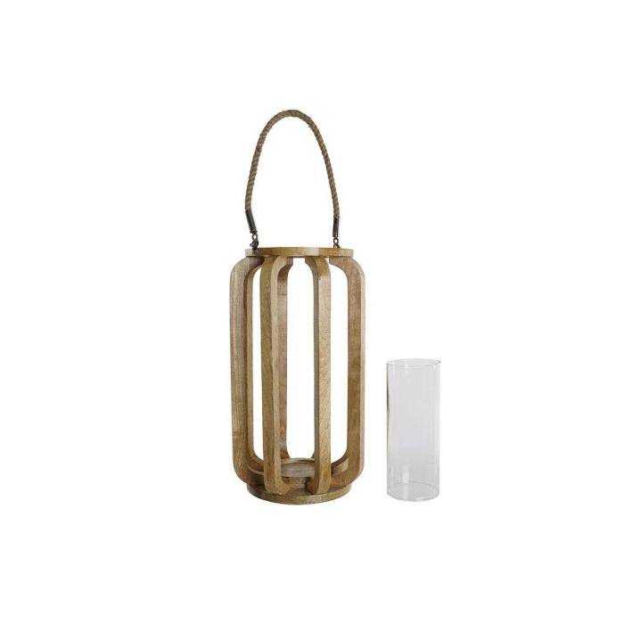 DKD Home Decor Portavela Alpino de Mango y Cristal Natural - Diseño Decorativo para Hogar - 26 cm Ancho x 47 cm Alto x 26 cm Largo 3