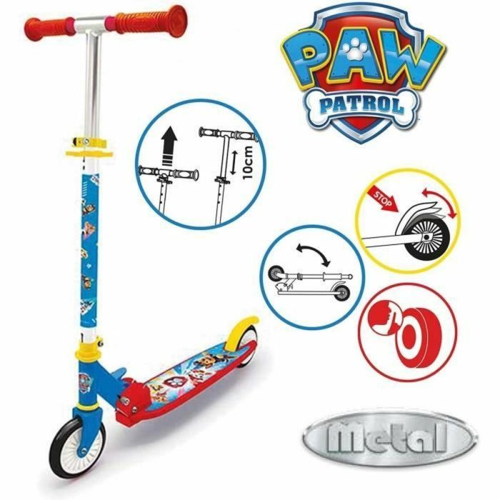 Smoby - Patinete de 2 ruedas Paw Patrol - Plegable - Ruedas silenciosas - 2