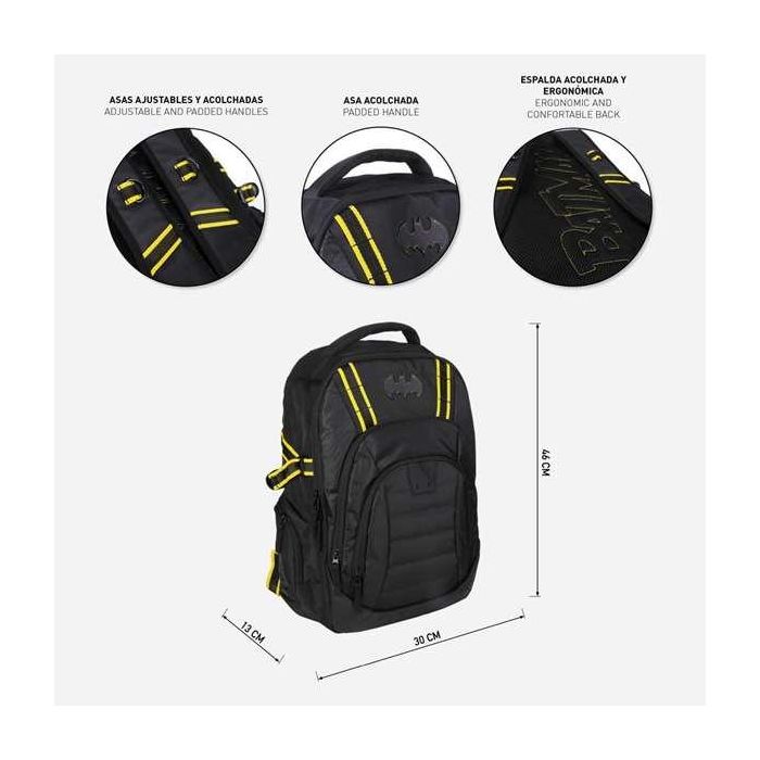 Cerdá Mochila Casual Técnica Batman Negra, 100% Poliéster, Perfecta para Uso Diario. Edad Mínima Recomendada: 16 Años 8