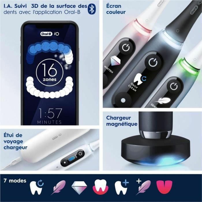 Oral-B ORA4210201421801 iO Series 9 Cepillo de Dientes Eléctrico Negro con Bluetooth, 1 Cabezal, Cargador, Estuche Magnético 2