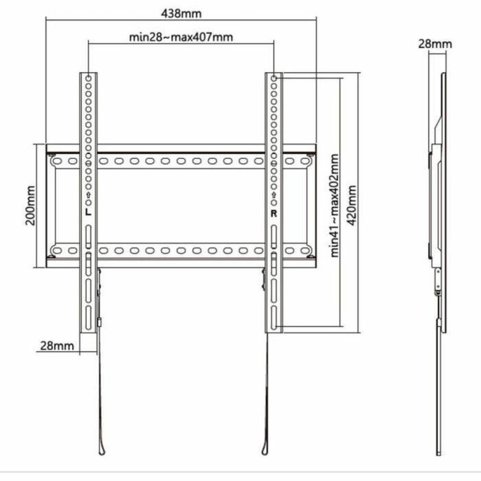Soporte de TV fijo - SLIM - Acero - SHO 5200 1 Soporte de TV fijo - SLIM - Acero - SHO 5200 1