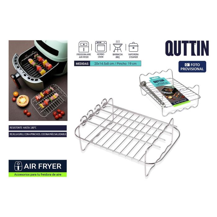 Rejilla rectangular para Airfryer con 4 pinchos Quttin - Inde (12 Unidades)