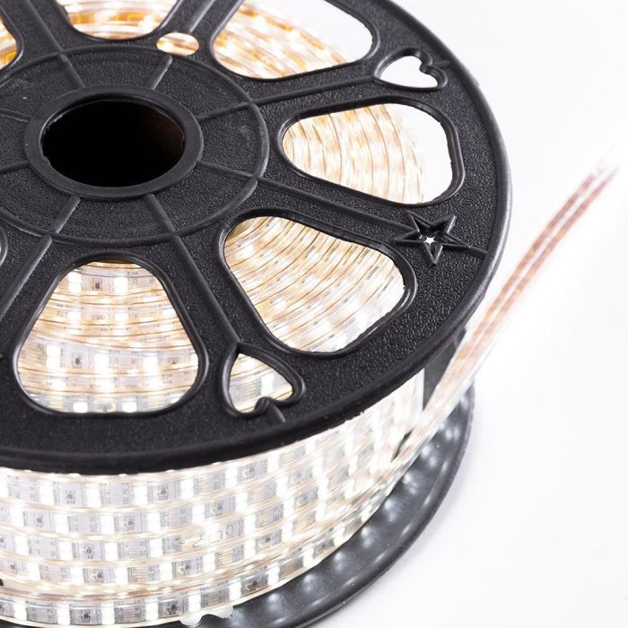 Tira de 120 LEDs/M 500W 1.000Lm 6000ºK SMD5050 220VAC IP65 x50M 40.000H  [HO-220-120-50M-CW] 2