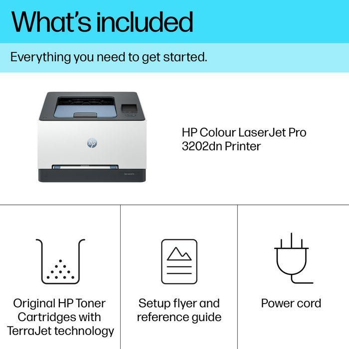 HP LaserJet Pro 3202dn Impresora Láser Color de Doble Cara para Equipos de Trabajo, Impresión Profesional Rápida