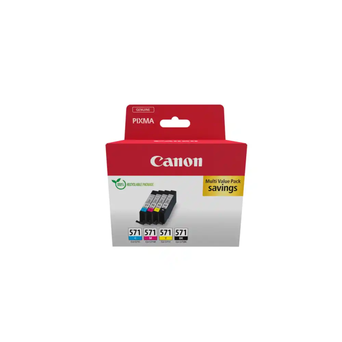 Canon CLI-571 Multipack de 4 Cartuchos de Tinta Original Negro/Amarillo/Cian/Magenta para Canon Pixma MG6852/TS6050/TS8050 Canon CLI-571 Multipack de 4 Cartuchos de Tinta Original Negro/Amarillo/Cian/Magenta para Canon Pixma MG6852/TS6050/TS8050