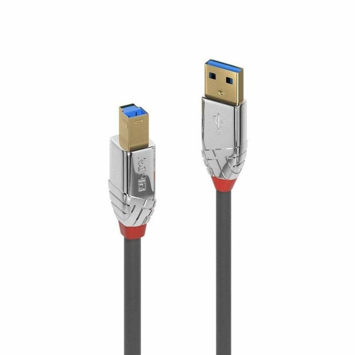 Lindy Cable USB 3.2 Gen 1 Tipo A a B 2m Cromo Line - 5Gbps, Alto Rendimiento, Triple Apantallado, Contactos Oro 24K
