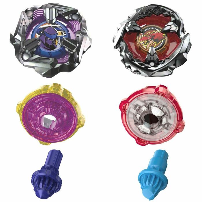 HASBRO Beat Tyranno 4-70Q & Shinobi 4-80HN Beyblade X - Juego 2 Tops Ataque y Defensa Takara Tomy Rotación Derecha 3 HASBRO Beat Tyranno 4-70Q & Shinobi 4-80HN Beyblade X - Juego 2 Tops Ataque y Defensa Takara Tomy Rotación Derecha 3