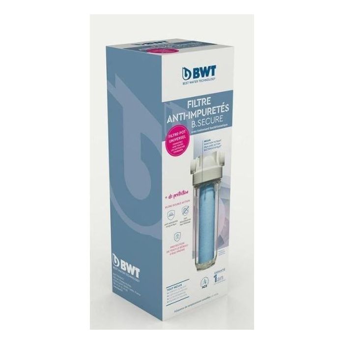 Filtro - BWT - B.SECURE - antiimpurezas 25µm - antibact - Protege la salud, las tuberías y los equipos del hogar