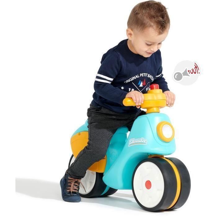 FALK - Patinete infantil Strada - Ruedas silenciosas, manillar direccional con bocina - Azul y amarillo 3 FALK - Patinete infantil Strada - Ruedas silenciosas, manillar direccional con bocina - Azul y amarillo 3